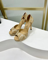 HIGH HEELS ONE STRAP IN BEIGE CREAM GOATSKIN